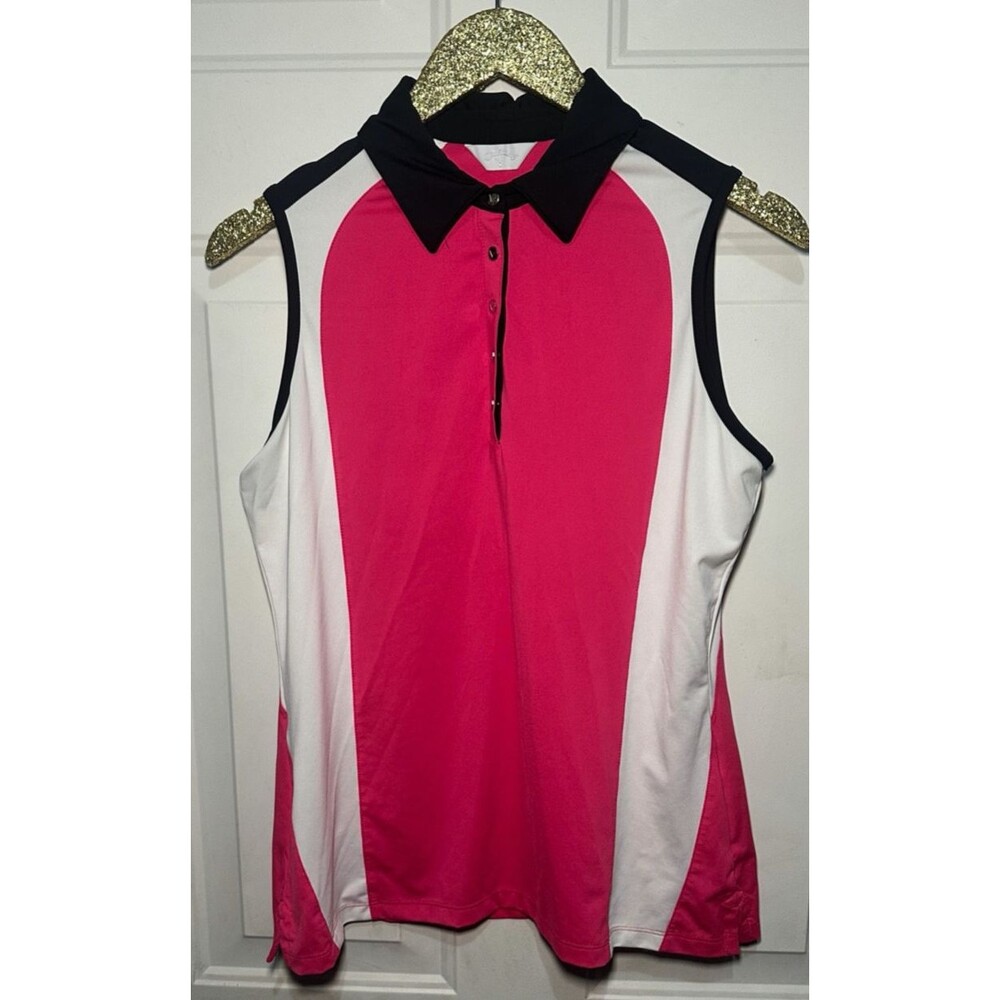 Callaway Women's Sleeveless Size Medium Golf Top Pink Black White